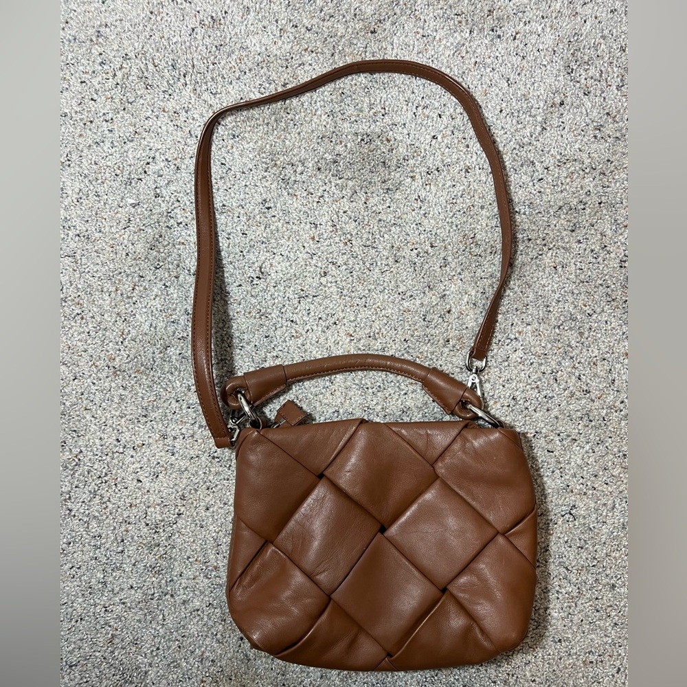 & Other Stories Braided Leather Crossbody Bag Brown - Picture 3 of 6